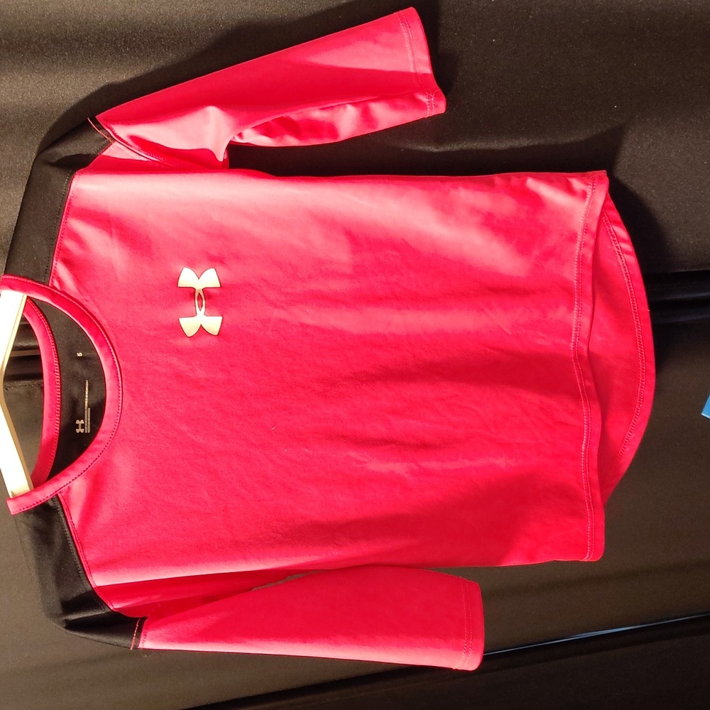 Under Armour Neon Pink And Black Under Armour Logo On Back.